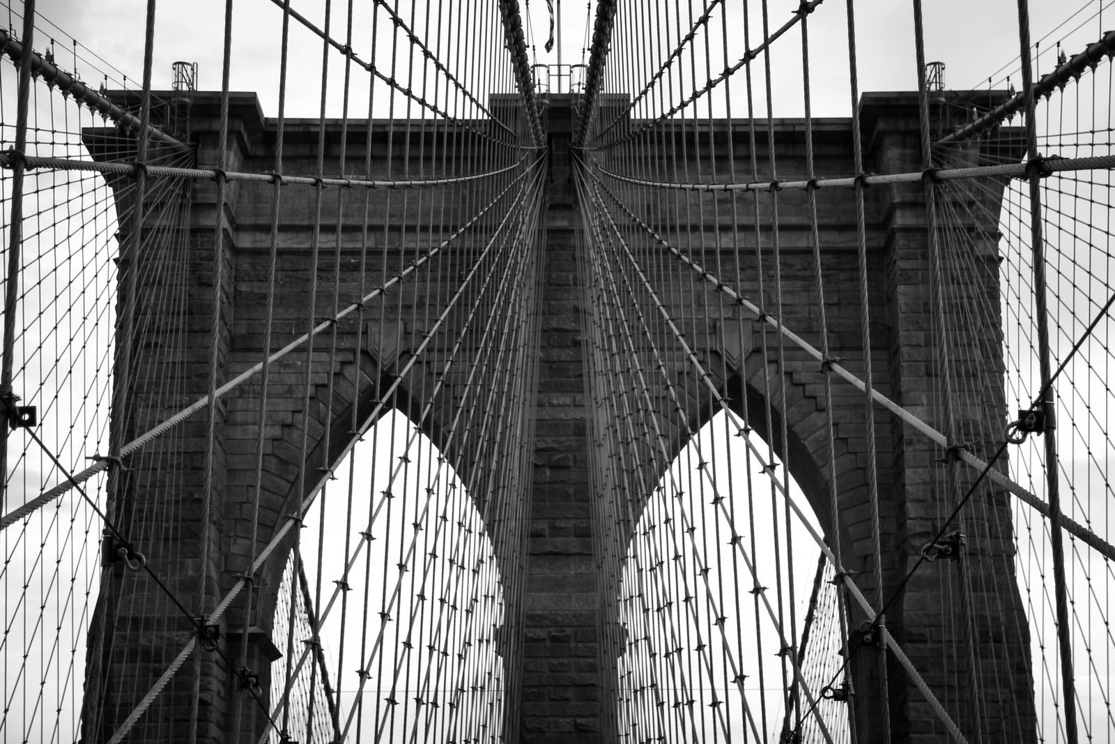 a close-up of Brooklyn Bridge